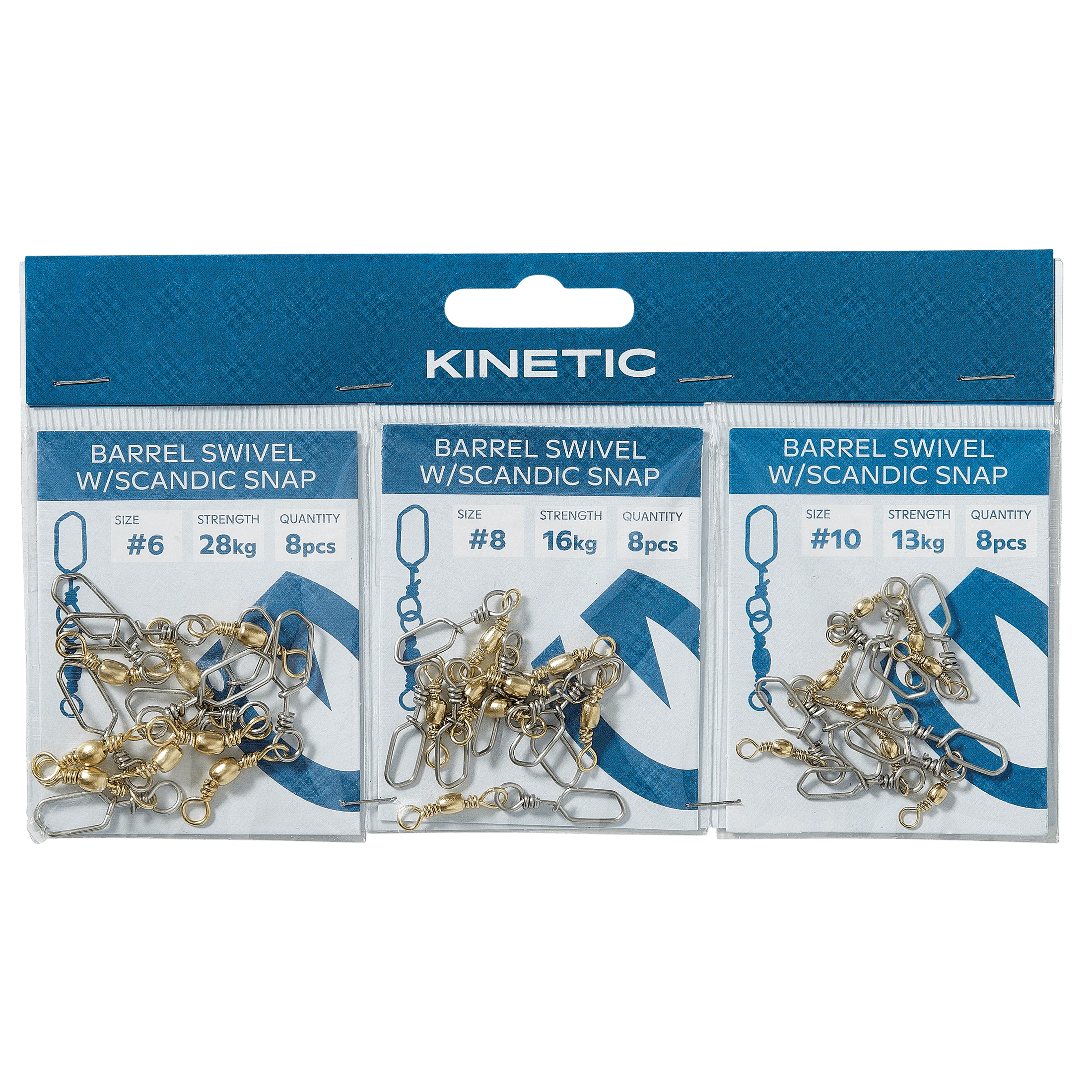 Kinetic Barrel Swivel Scandic Snap #6-8-10 24Pcs