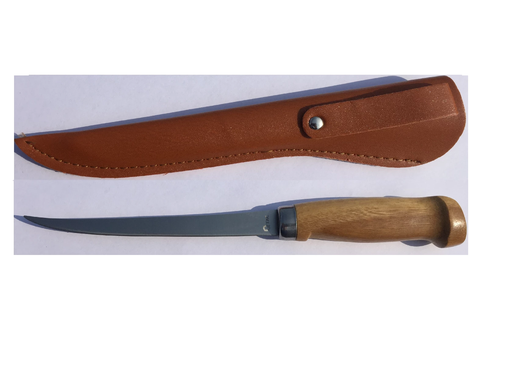 Q-Tac Filetiermesser Holz 28cm mit Leder 28cm