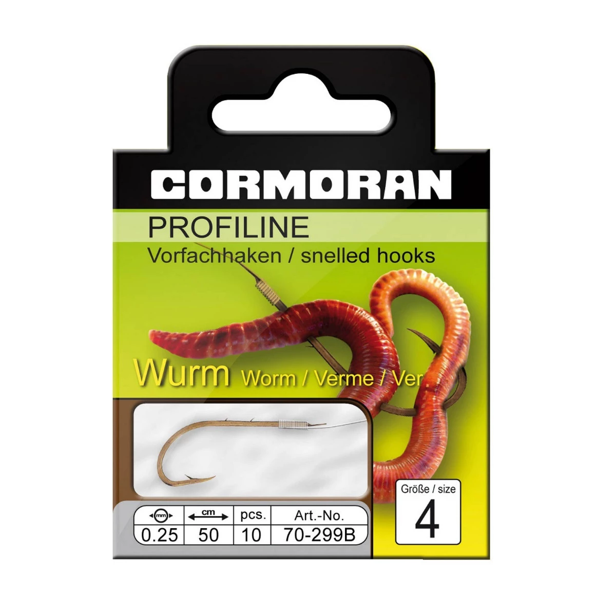 Cormoran Profiline Haken Wurm brüniert #12 50cm 0,16mm