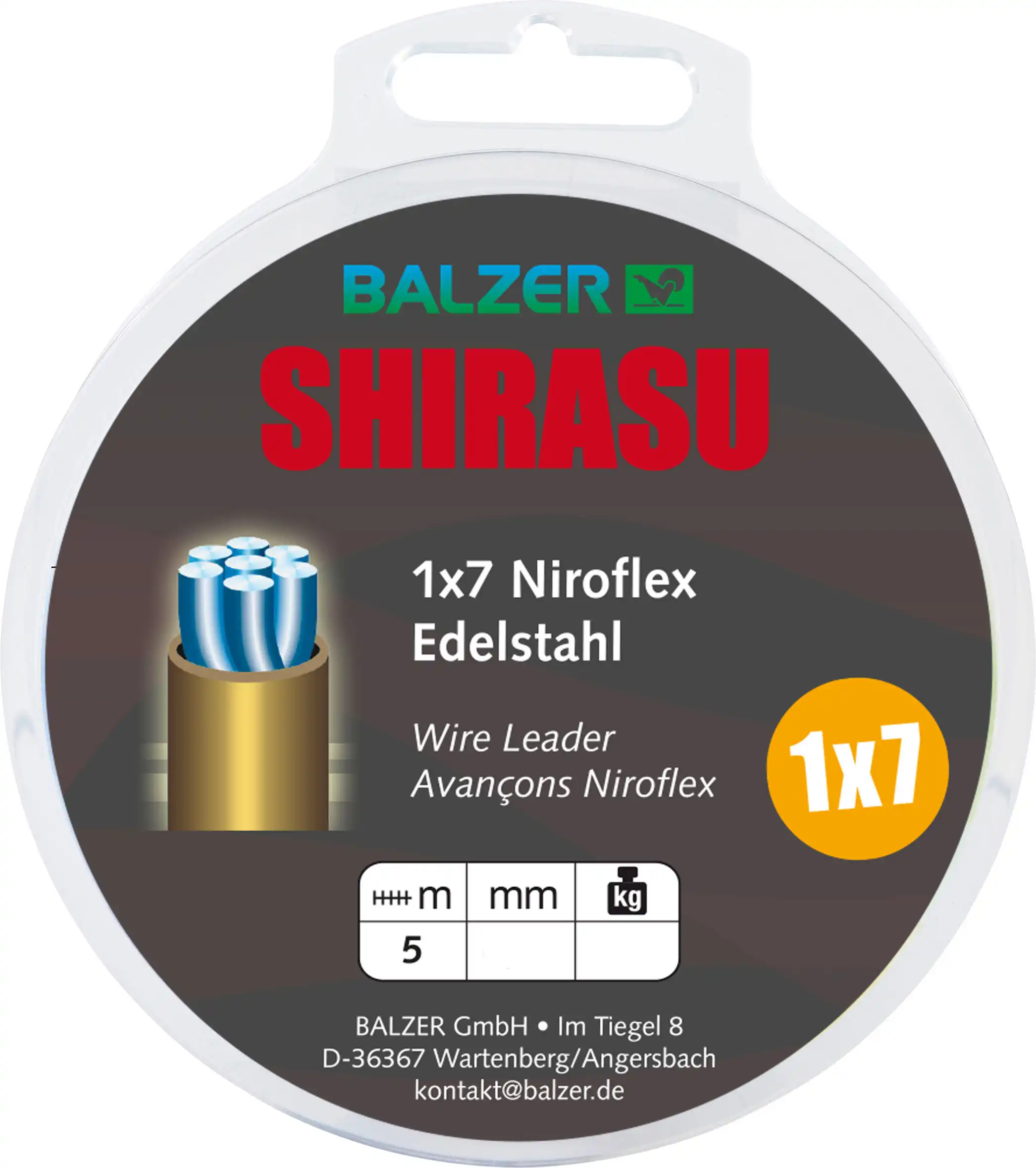 Balzer Shirasu 1x7 Stahlvorfach 13kg 5m