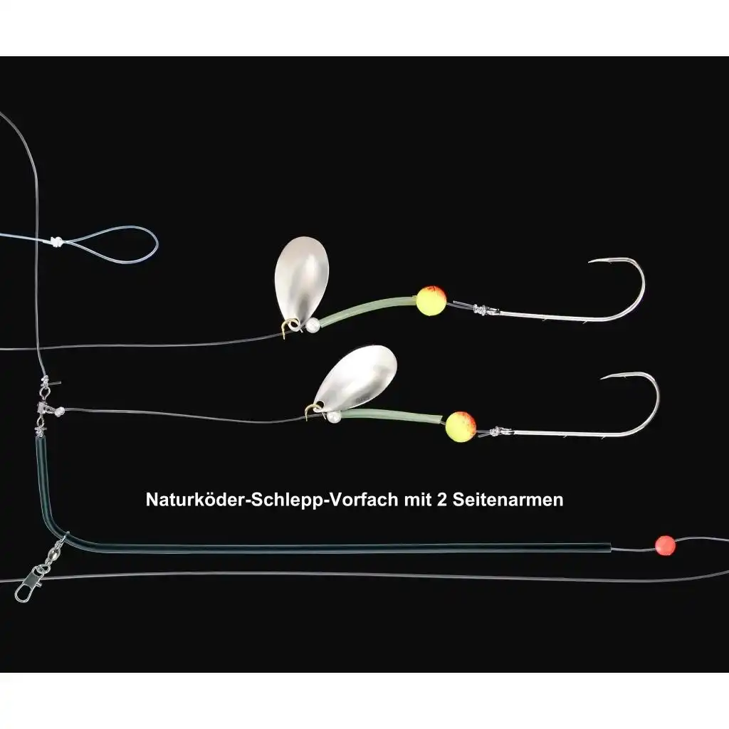 Dega Naturködersystem mit Auftriebsperle Schleppvorfach 2-Arme #5/0