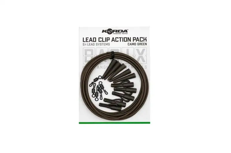 Korda Basix Lead Clip Action Pack Camo Green