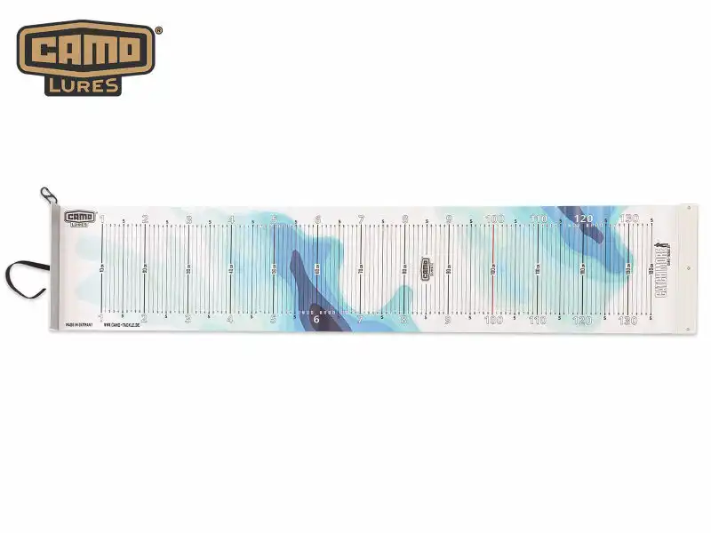 Camo Lures Fisch-Maßband 145 cm x 30 cm mit Anschlag