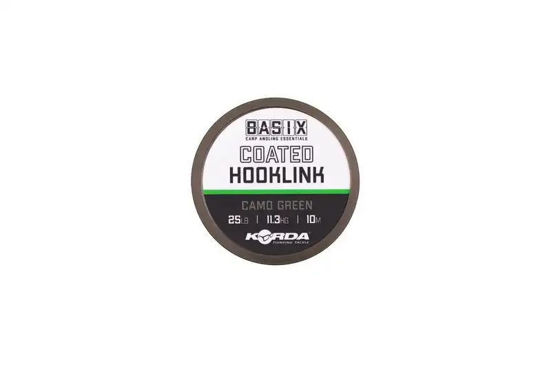 Korda Basix Coated Hooklink 25lb 10m Camo Green