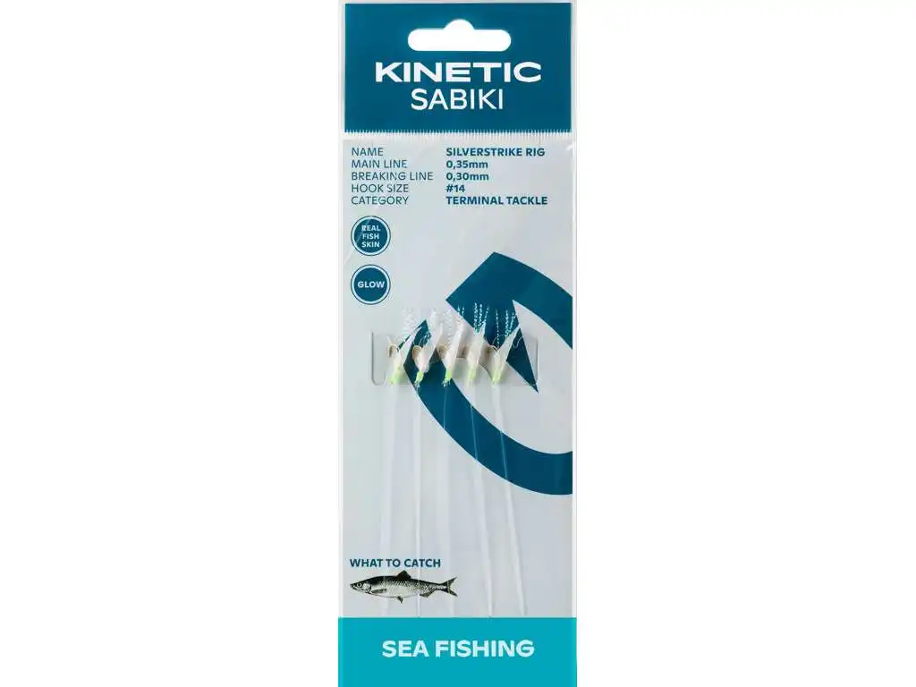 Kinetic Sabiki Silver Strike #14 150cm Fishskin Flash