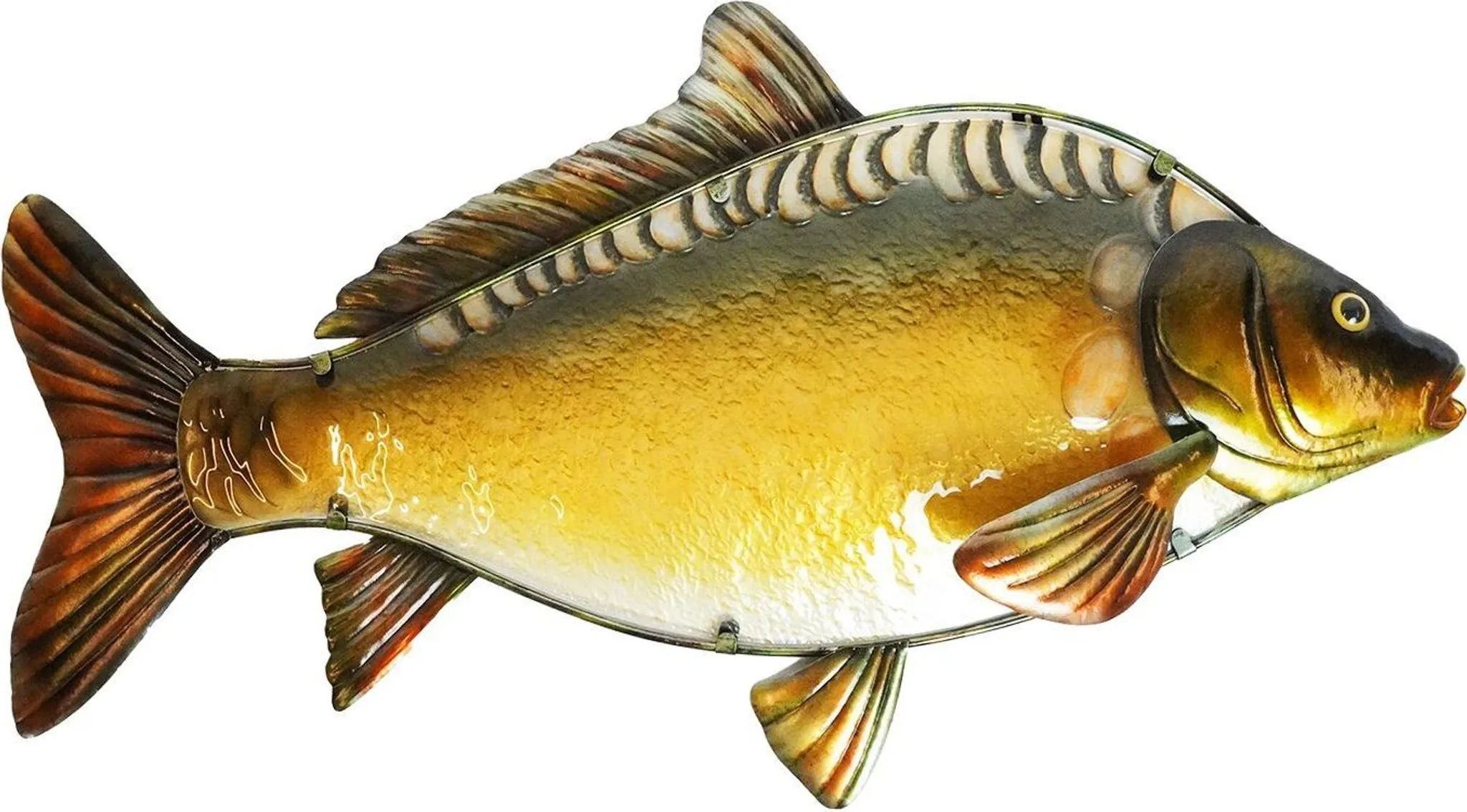 Eurocatch Wandekoration Spiegelkarpfen 80cm 3D Metall und Glas
