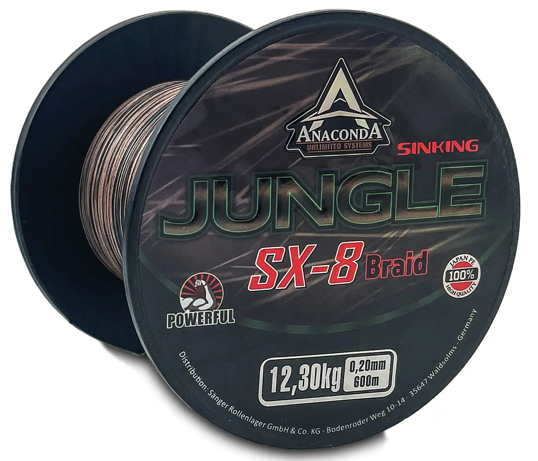 Anaconda Jungle SX-8 Braid Sinking 600m 0,36mm 18,95kg