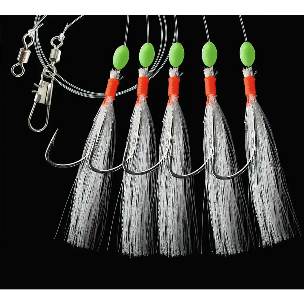Dega Makrelen- Vorfach Glitzer mit 5 Haken 3/0 150cm