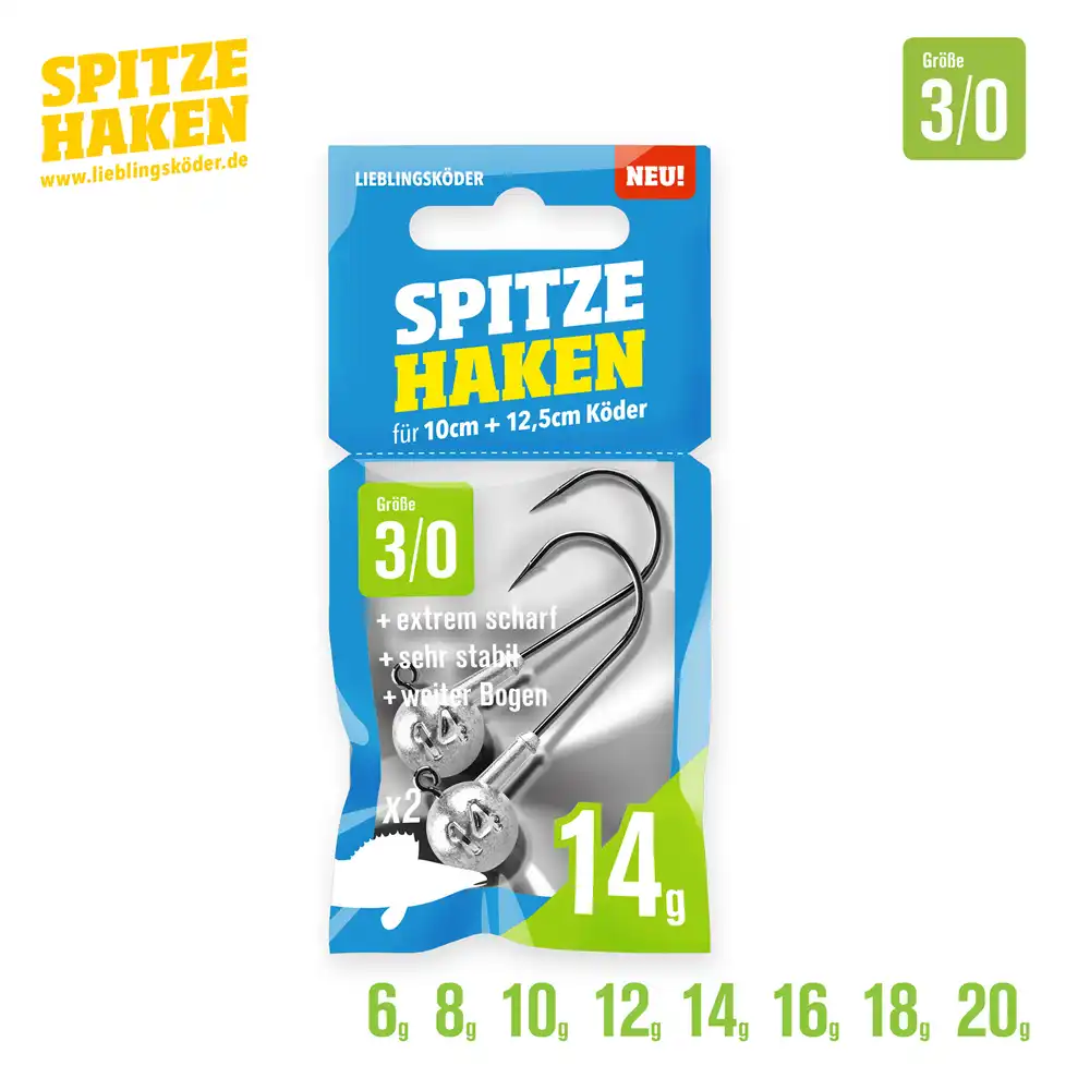 Lieblingsköder Jigköpfe Spitze Haken #3/0 14g