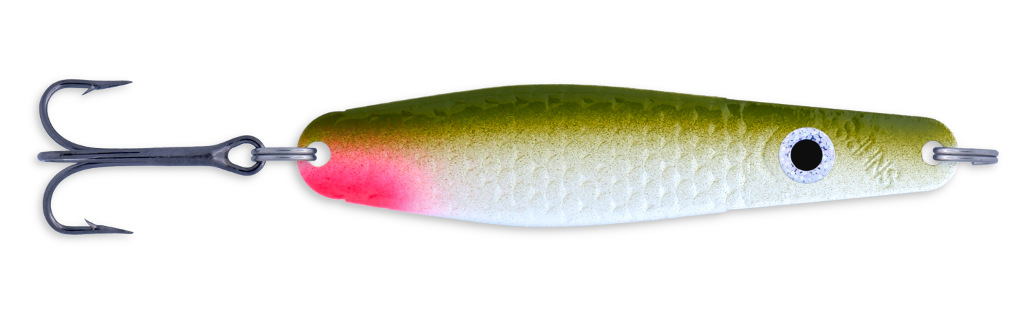 Olive White Pearl w. Red Spot