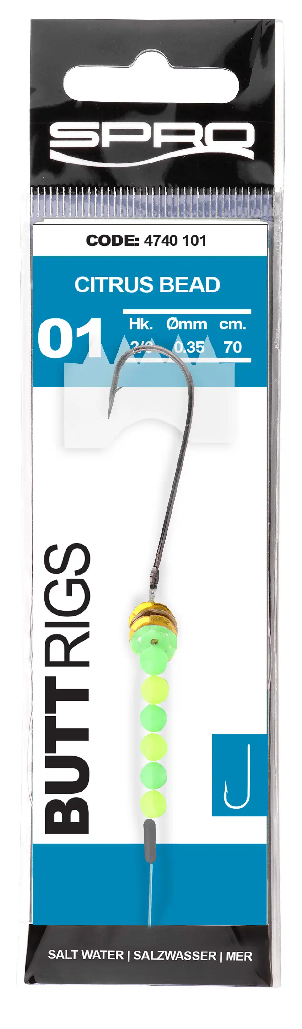 Spro Salt Butt 1 Haken 70cm Citrus Bead
