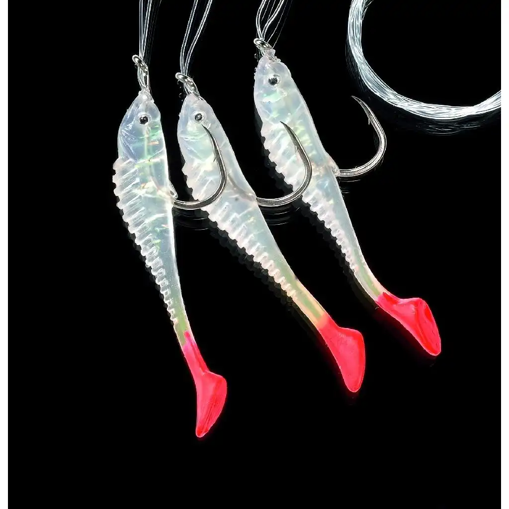 Dega Meeresvorfach 3 Arme Reflex Fish #7/0 0,80mm White-Red
