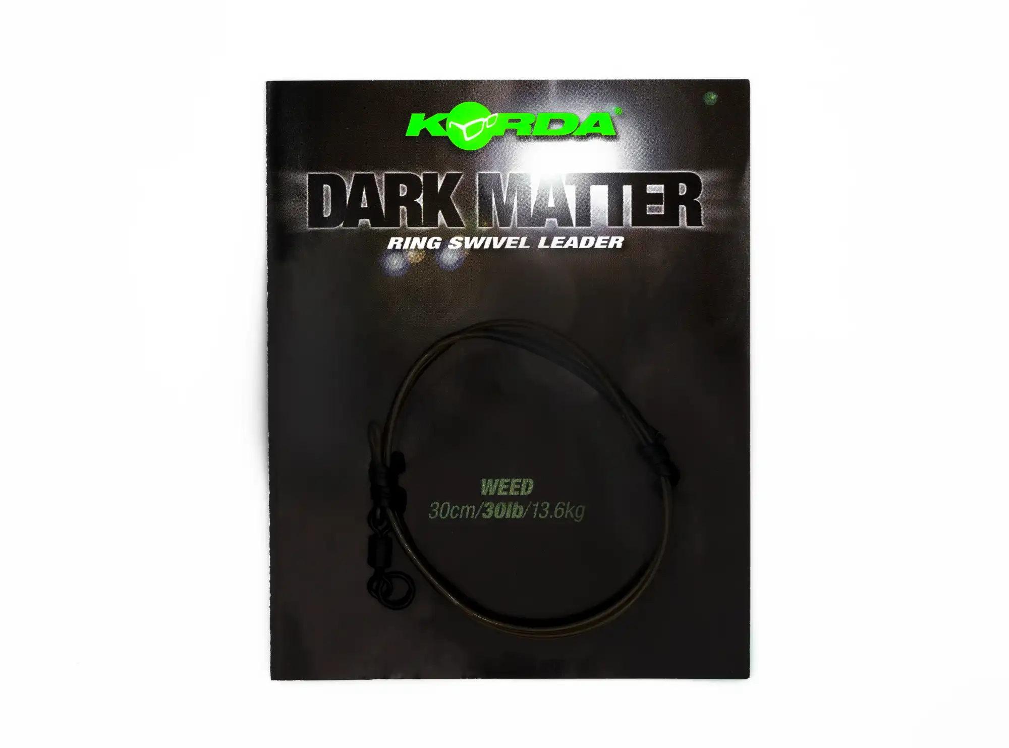 Korda Dark Matter Leader Ring Swivel 30cm 30lb Weed