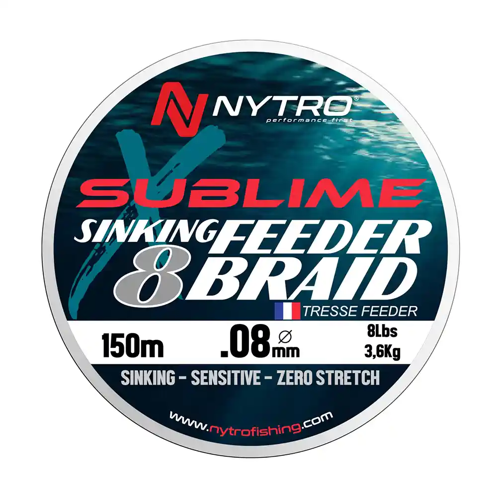 Nytro Sublime X8 Sinking Feeder Braid 8 150m Dark Brown 0,08mm 3,6kg