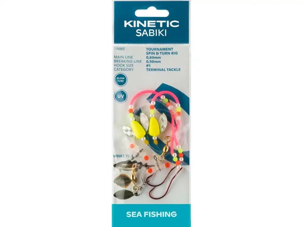 Kinetic Sabiki Tournament Surf Spin&Turn #1 120cm Chartreuse Pink