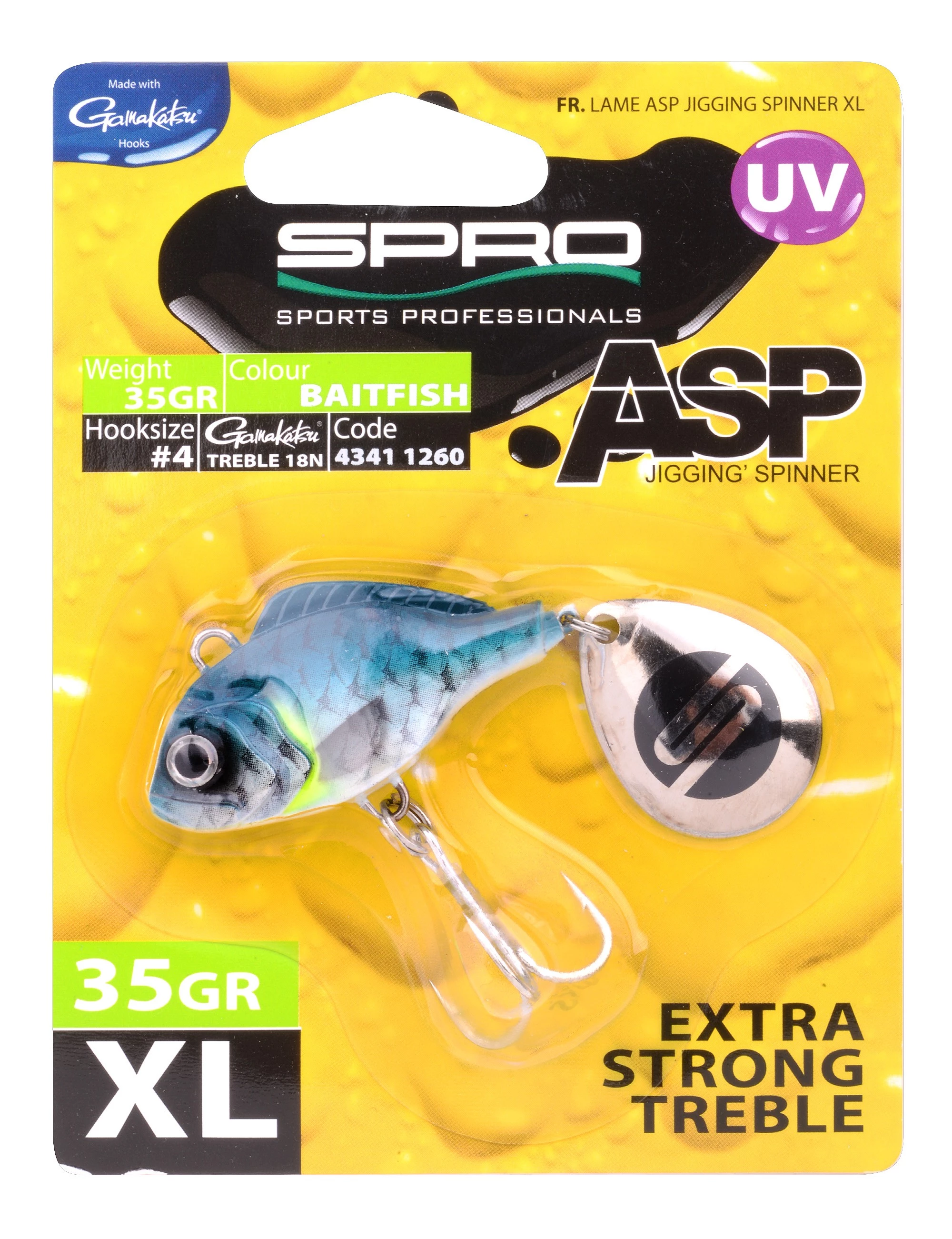 Spro ASP Jiggin Spinner UV XL 35g Baitfish
