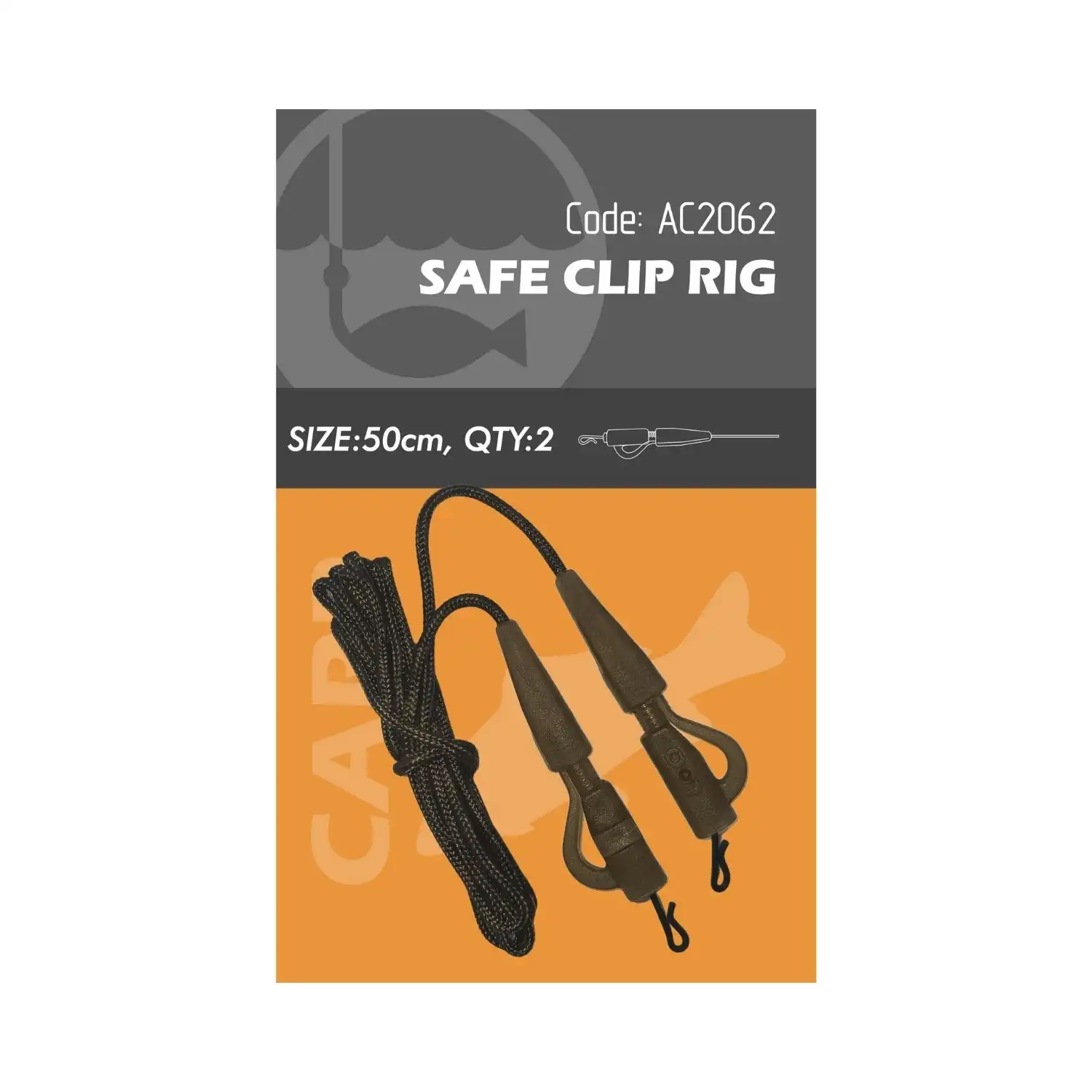 Life Orange Safe Clip Rig 50cm