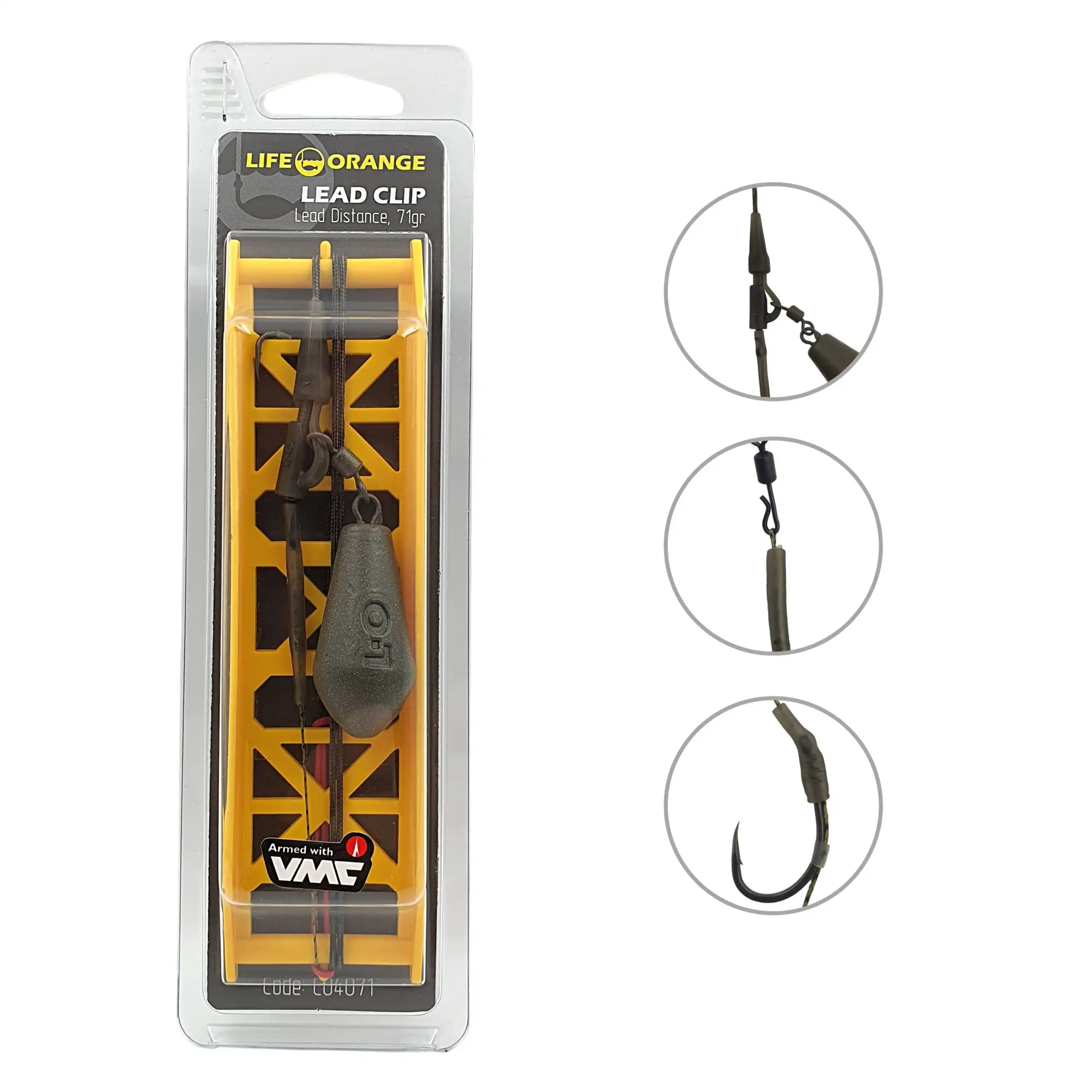 Life Orange Lead Clip Distance #4 70cm 45lb 56g