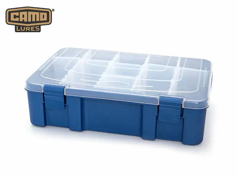 Camo Lures Tackle Box Deep II Dunkelblau / Transparent 27,6x7,5x18,8cm