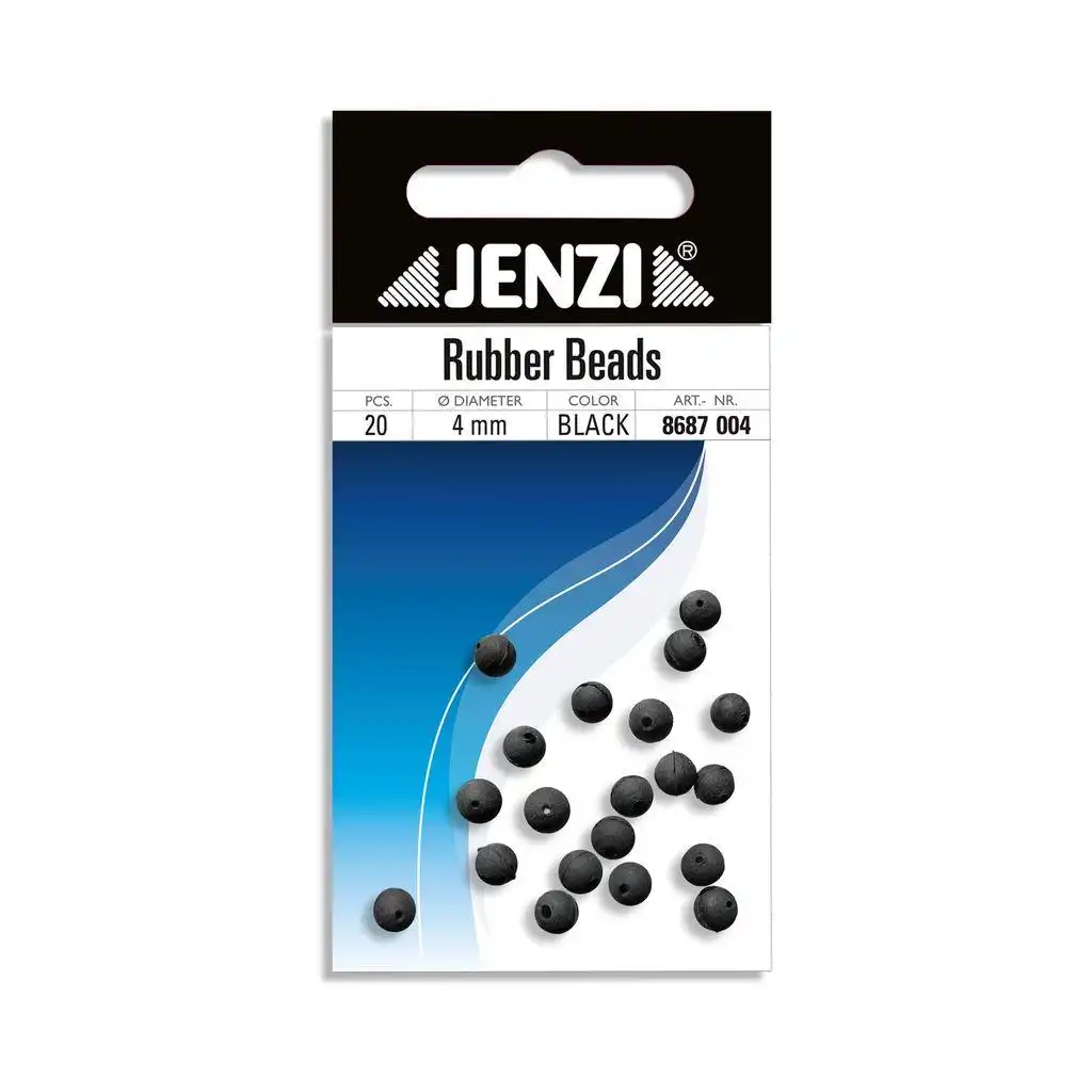 Jenzi Gummi-Perlen Schwarz 4mm