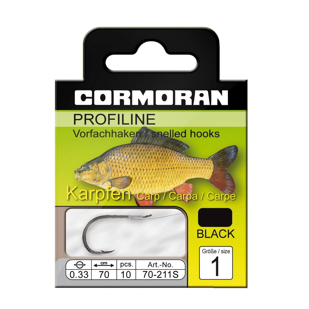 Cormoran Profiline Haken Karpfen Schwarz #6 70cm 0,25mm