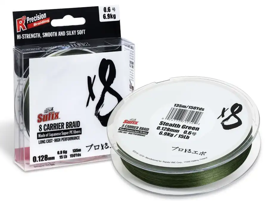 Sufix X8 Carrier Braid 150m Stealth Green 0,13mm