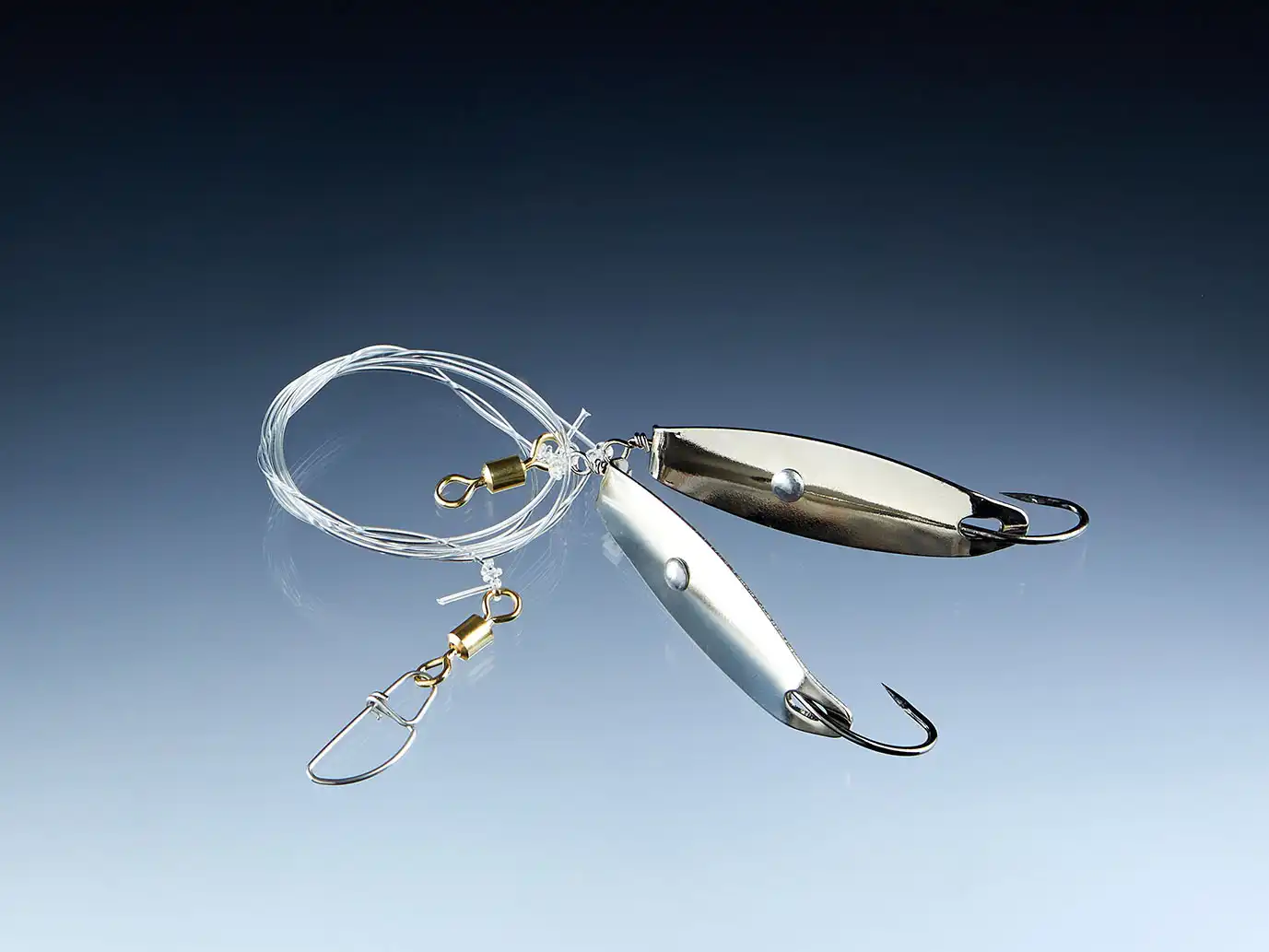 Balzer 71 Grad Nord Dorsch Blinker System mit 2 XL Dorschblinkern 0,90mm 0,9m