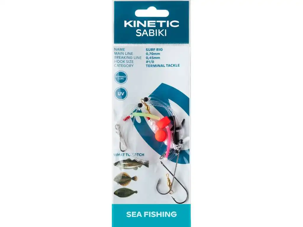 Kinetic Sabiki Surf #1/0 120cm Red Pearl
