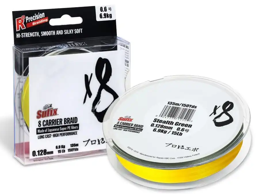 Sufix X8 Carrier Braid 150m Hot Yellow 0,19mm