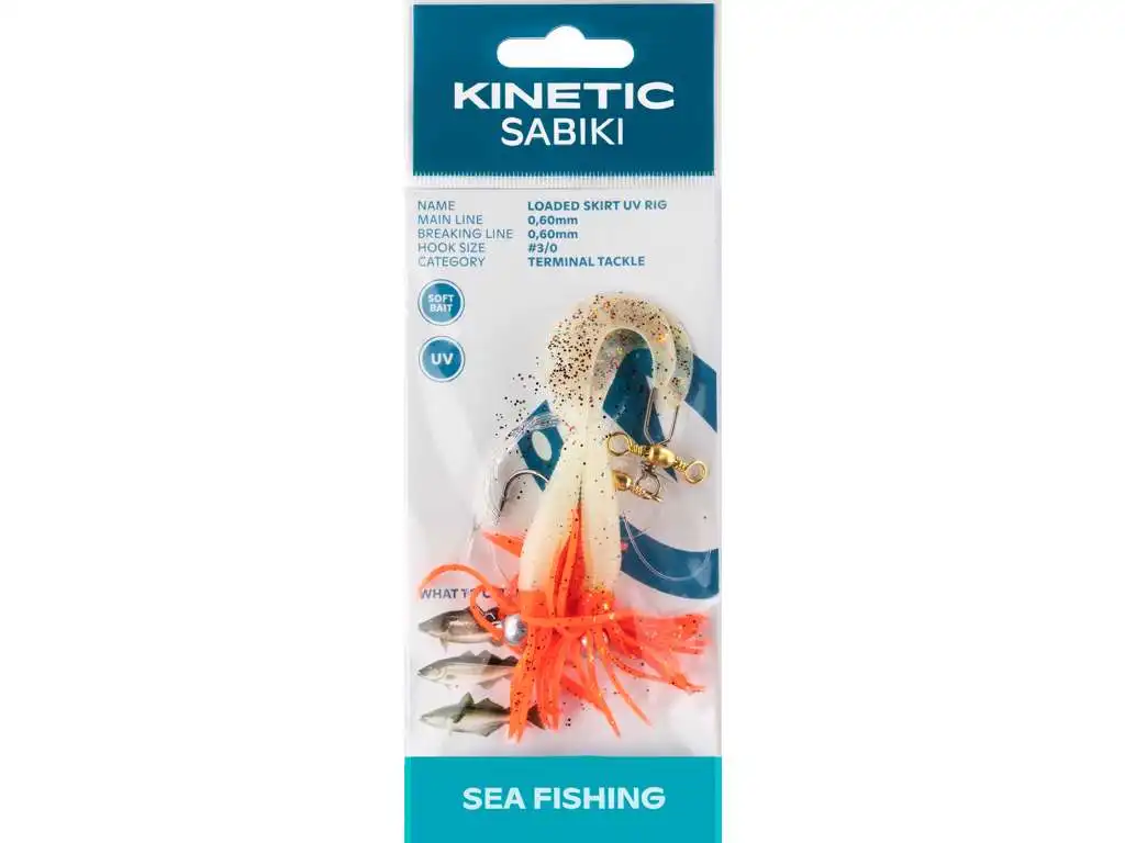 Kinetic Sabiki Loaded Skirt UV #3/0 130cm Glow Glitter