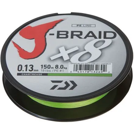 Daiwa J-Braid X8 150m Chartreuse 0,06mm 4kg