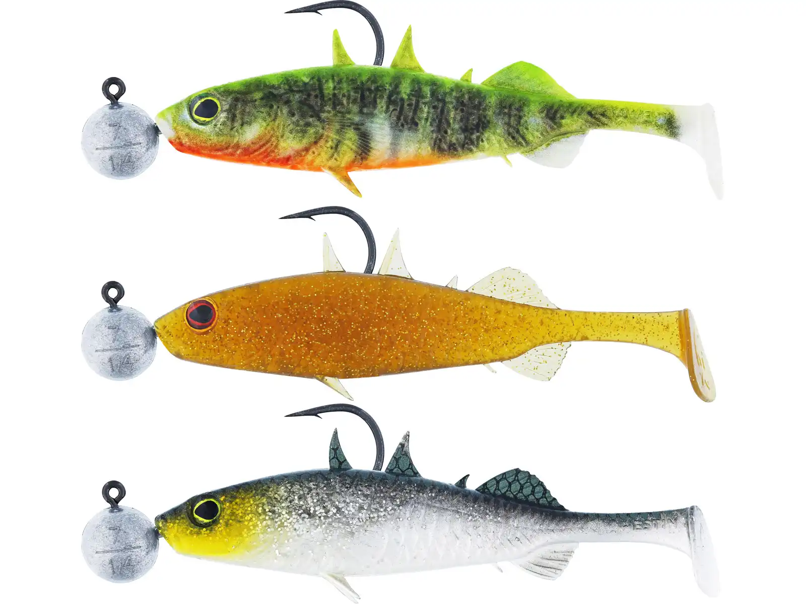 Westin Stanley The Stickleback Shadtail R 'N R 3Stk. 5,5cm Dark Water Mix 10