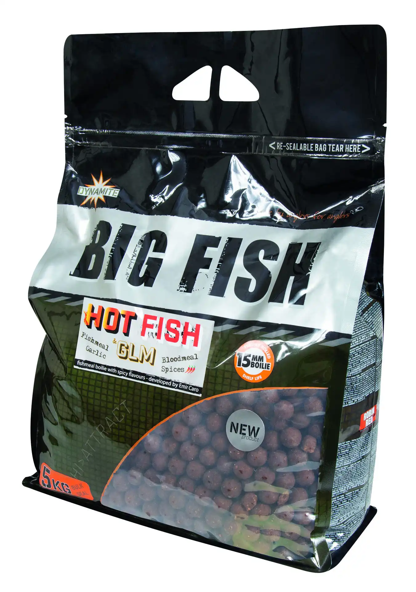 Dynamite Baits Big Fish Boilies 5kg 15mm Hot Fish & GLM