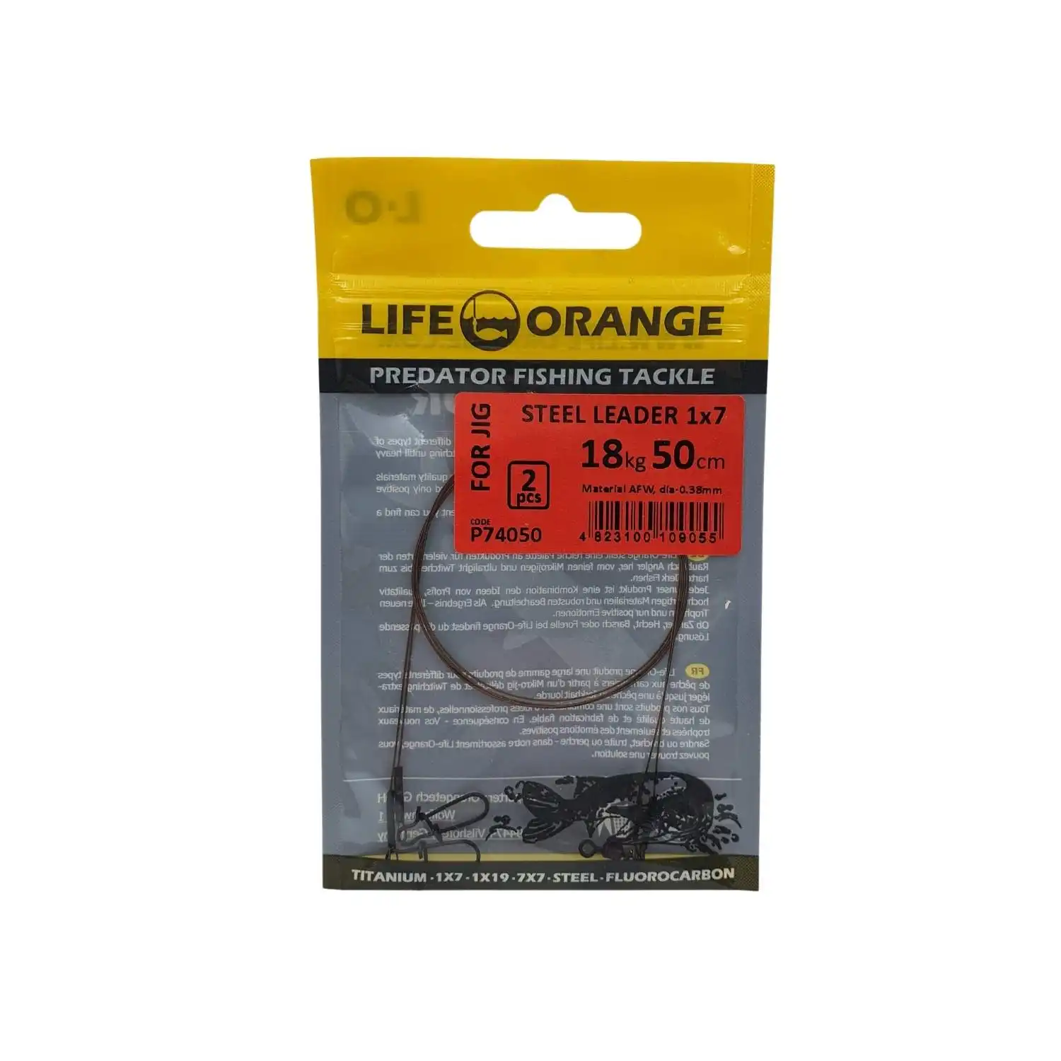 Life Orange Stahl Vorfach 1x7 5kg 20cm