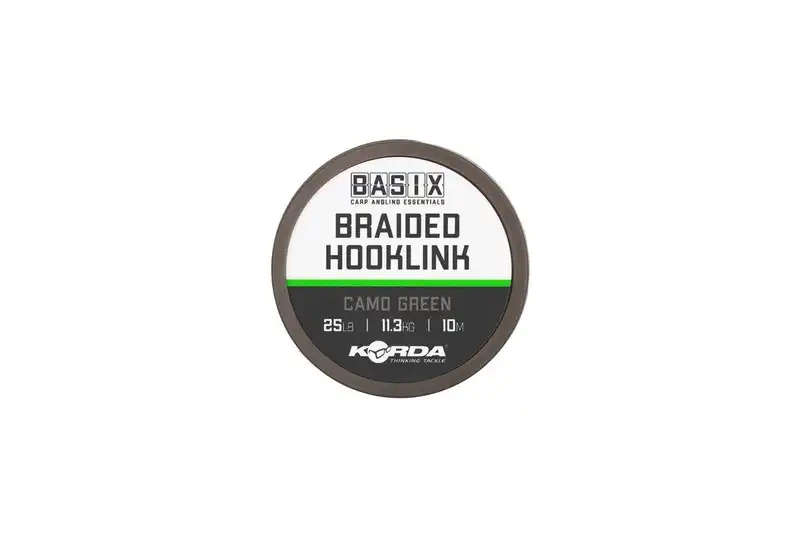 Korda Basix Braided Hooklink 25lb 10m Camo Green