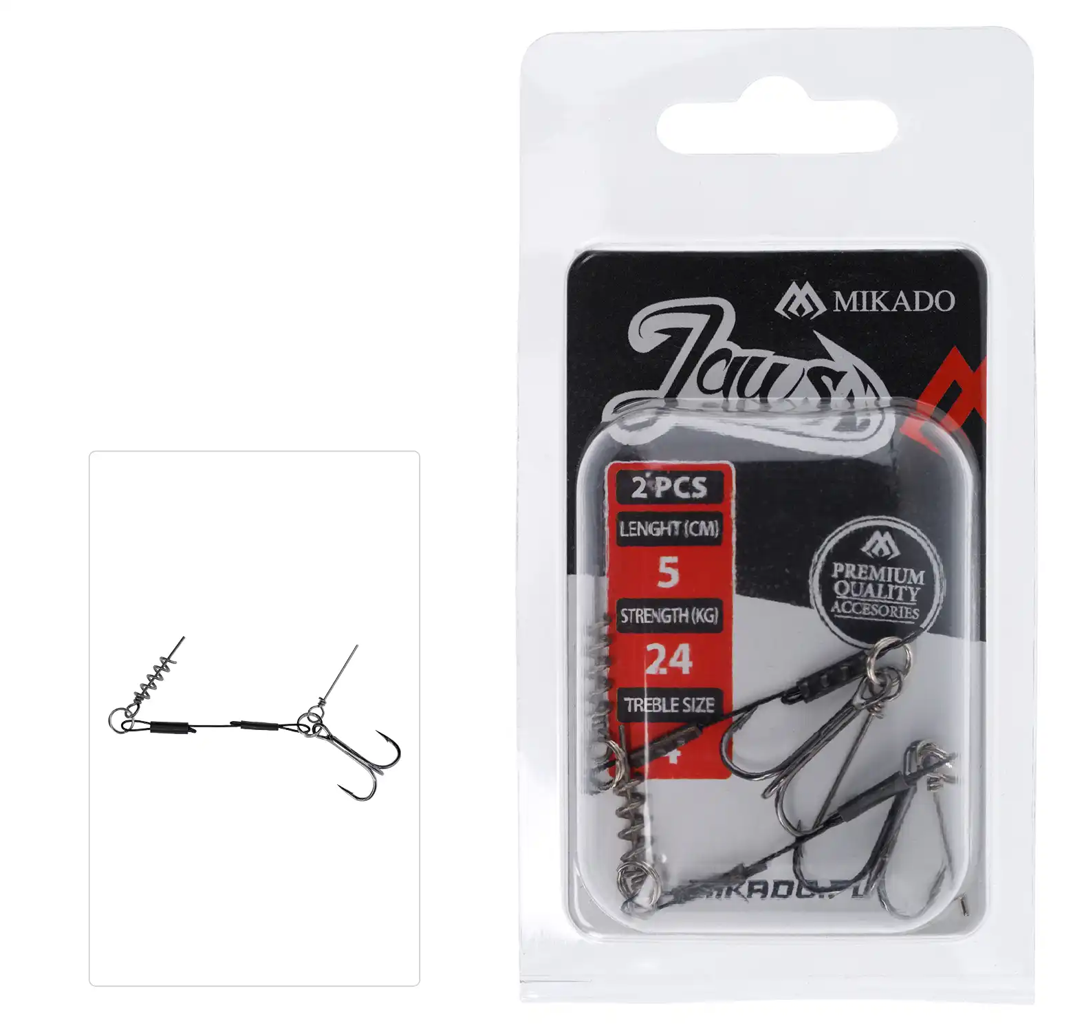 Mikado Stinger Jaws Schraube und Soft Lure Pin 5cm 24kg 2Stk.