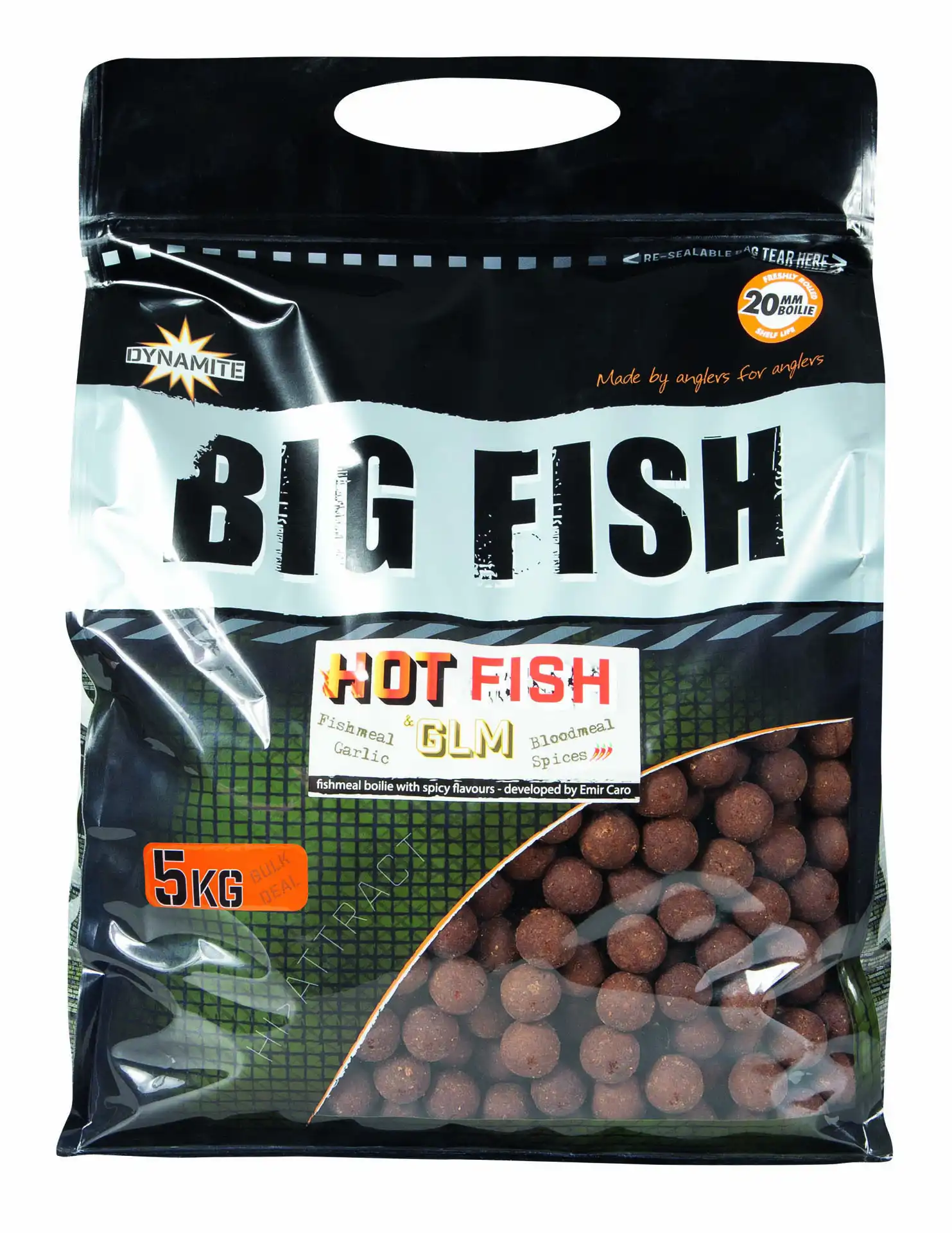 Dynamite Baits Big Fish Boilies 5kg 20mm Hot Fish & GLM