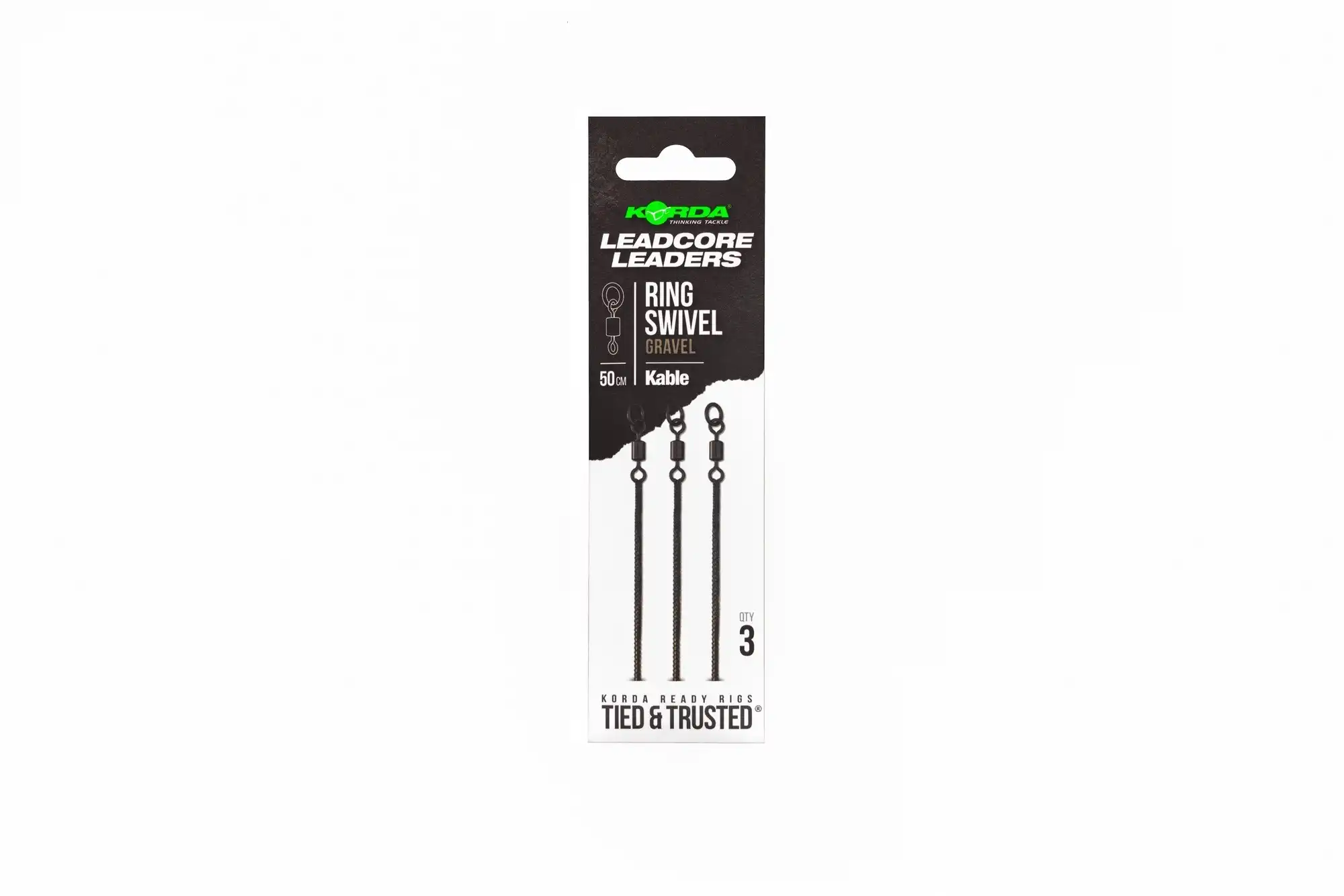 Korda Kable Leadcore Leader Ring Swivel 50cm Gravel