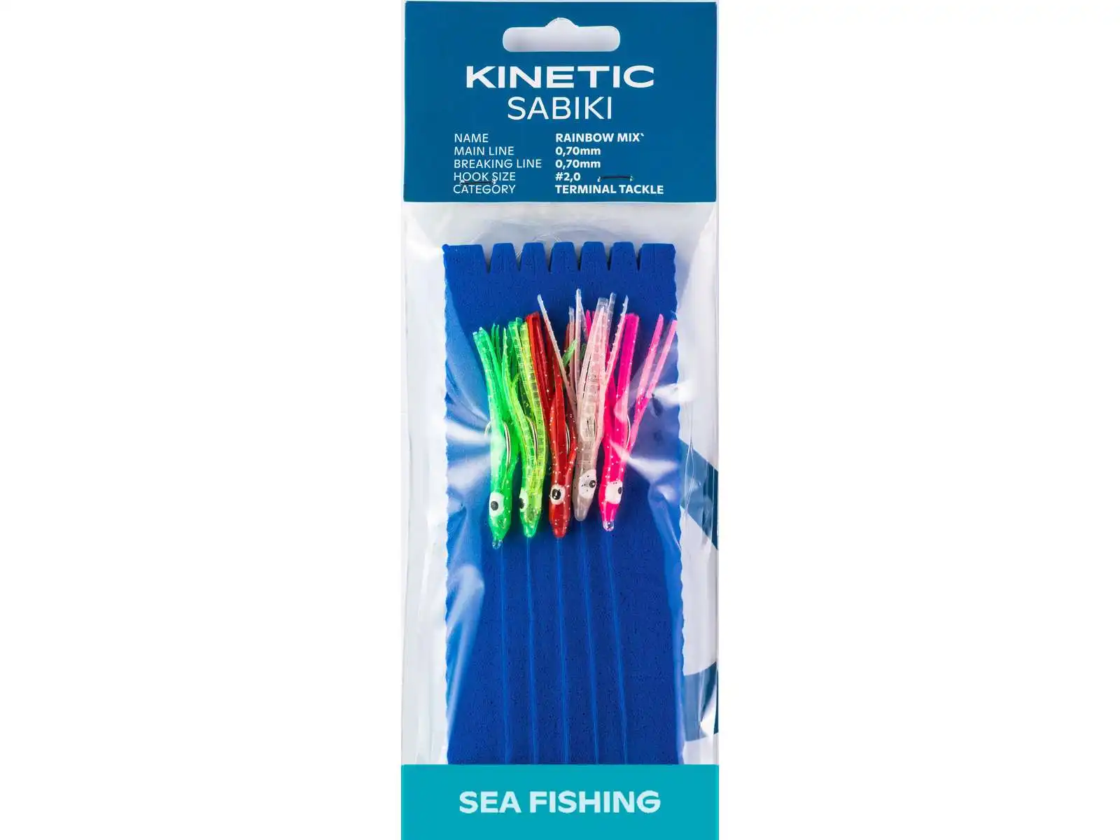 Kinetic Sabiki Blekksprut Mini #2/0 200cm Rainbow Mix