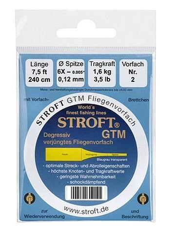 Stroft GTM Fliegenvorfach #2 6X 0,12mm 2,4m