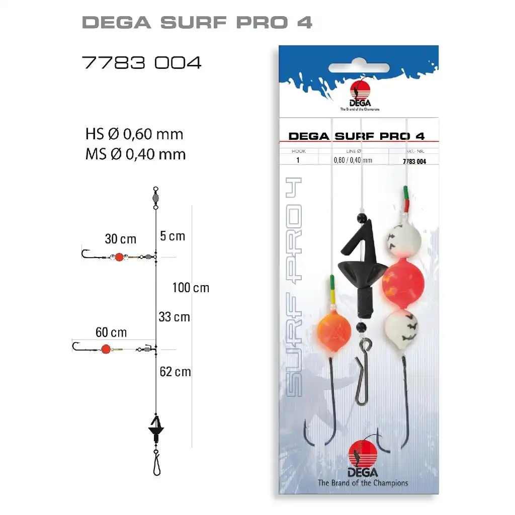 Dega Brandungs-System Surf #1 0,60/0,40mm Pro 4-1
