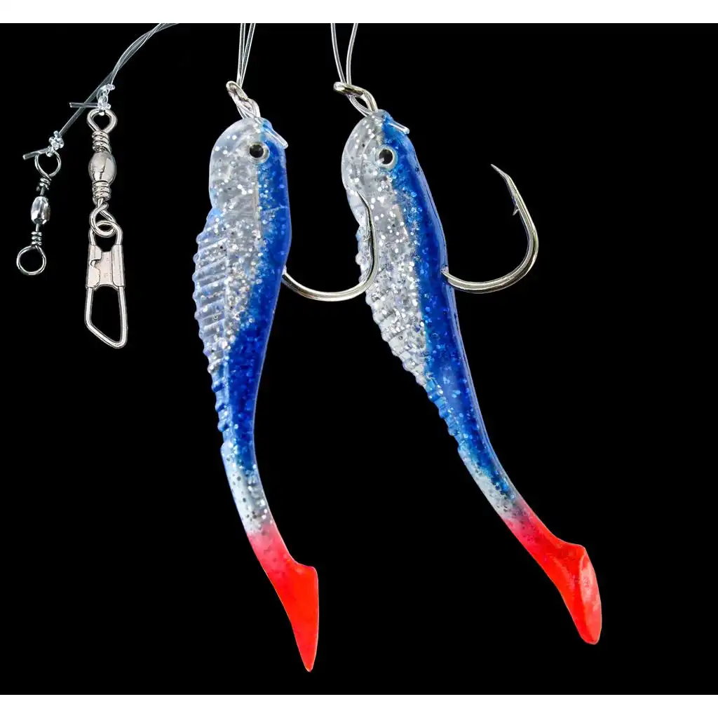 Dega Meeresvorfach 2 Arme Fish #4/0 0,60mm Blue-Glitter