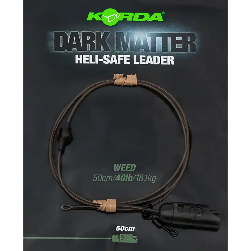 Korda Dark Matter Leader Heli Safe 50cm 40lb Weed