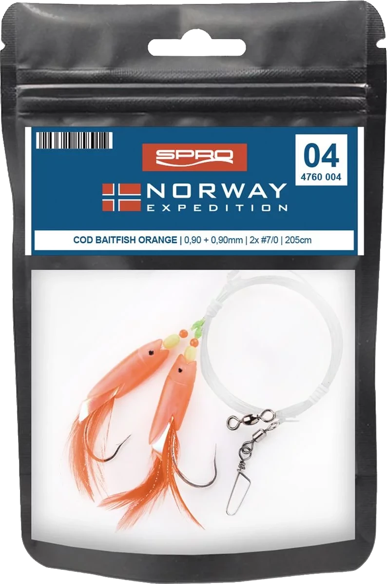 Spro Norway Expedition Rig 4 Cod Baitfish Orange Gr.7/0 205cm 0,9mm 2 2,05m