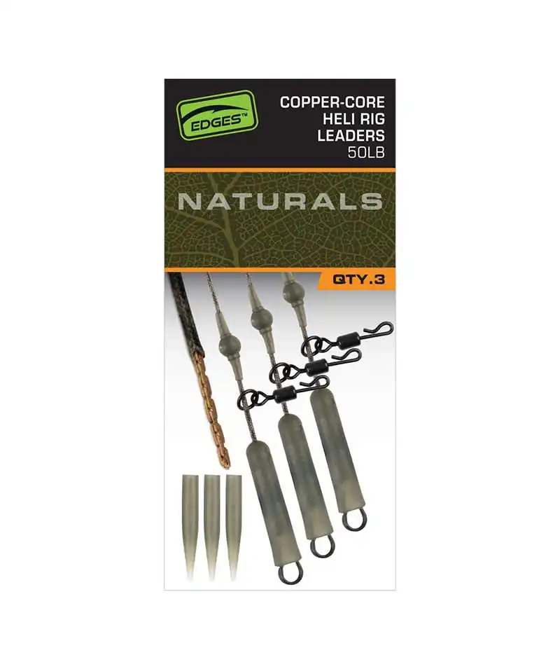 FOX Carp Edges Naturals Copper-Core Heli Rig Leaders 75cm