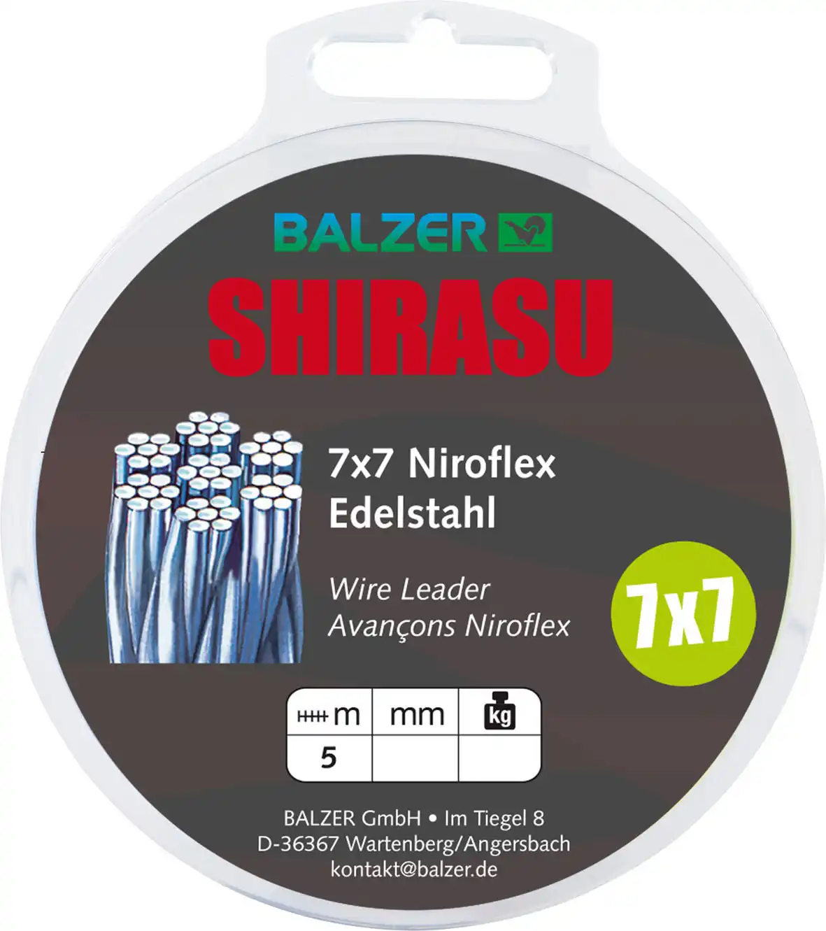 Balzer Shirasu 7x7 Stahlvorfach 13kg 5m
