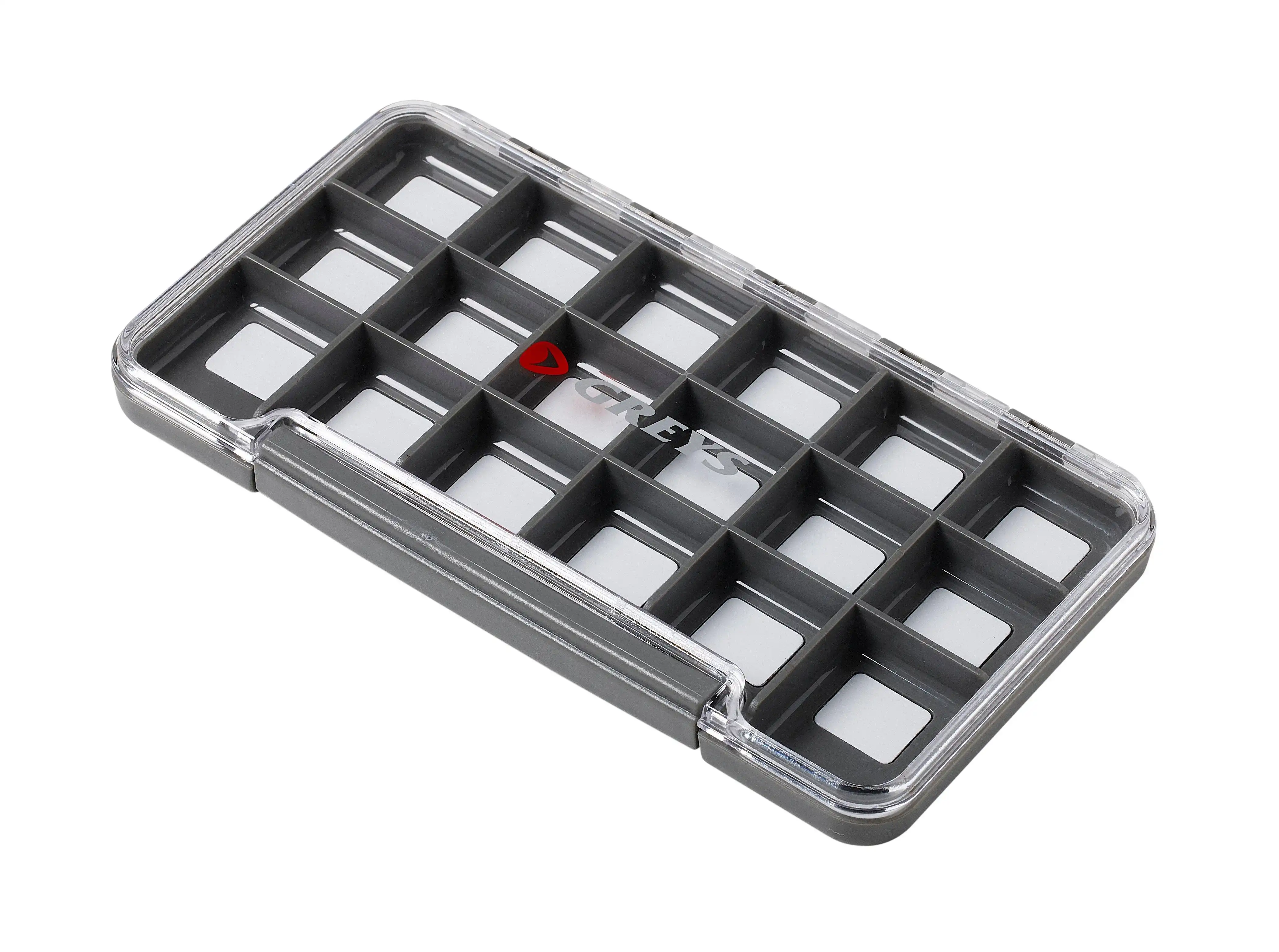Greys Slim Waterp Fly Box 18 Compartments Grey