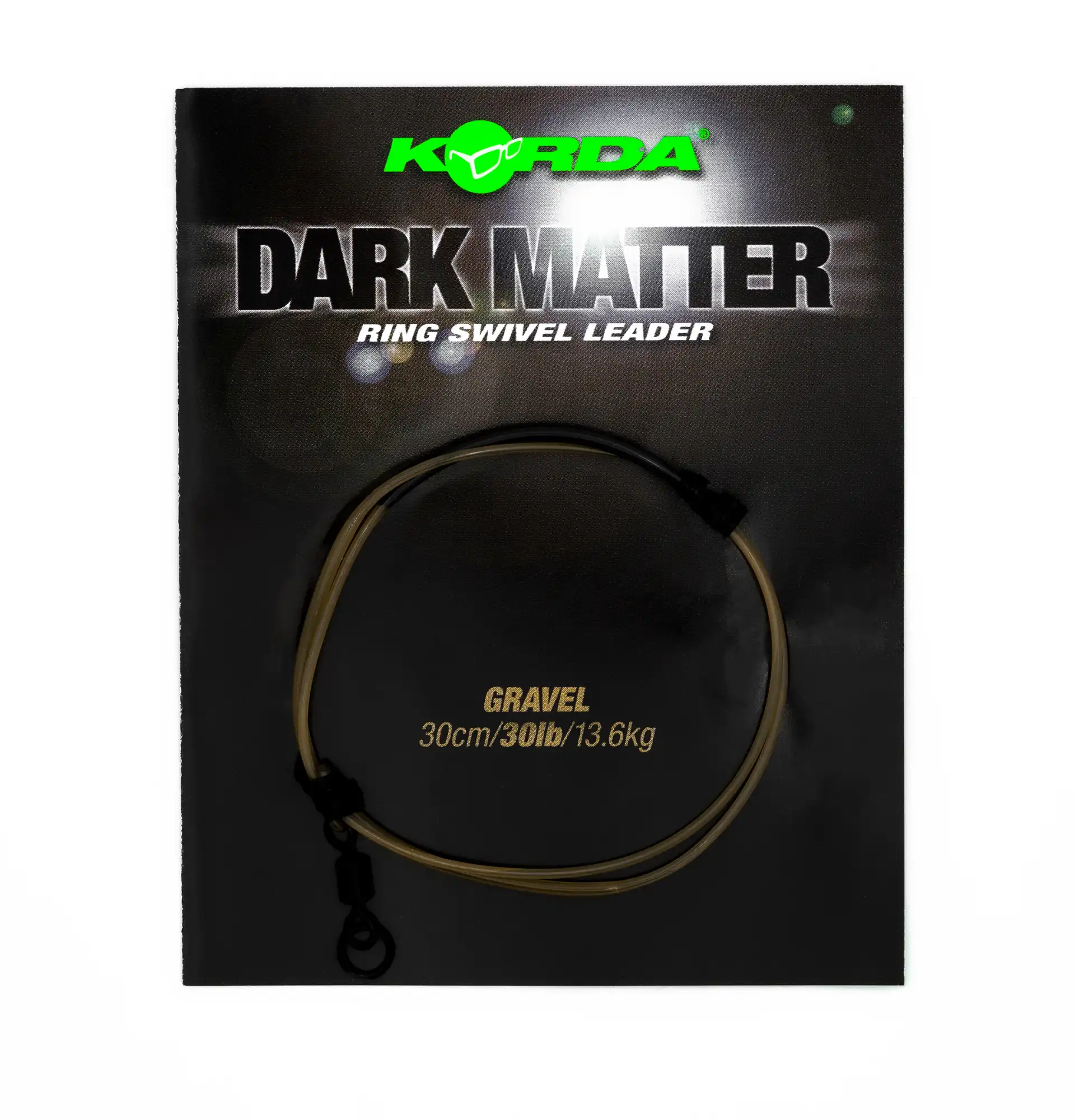 Korda Dark Matter Leader Ring Swivel 30cm 30lb Gravel