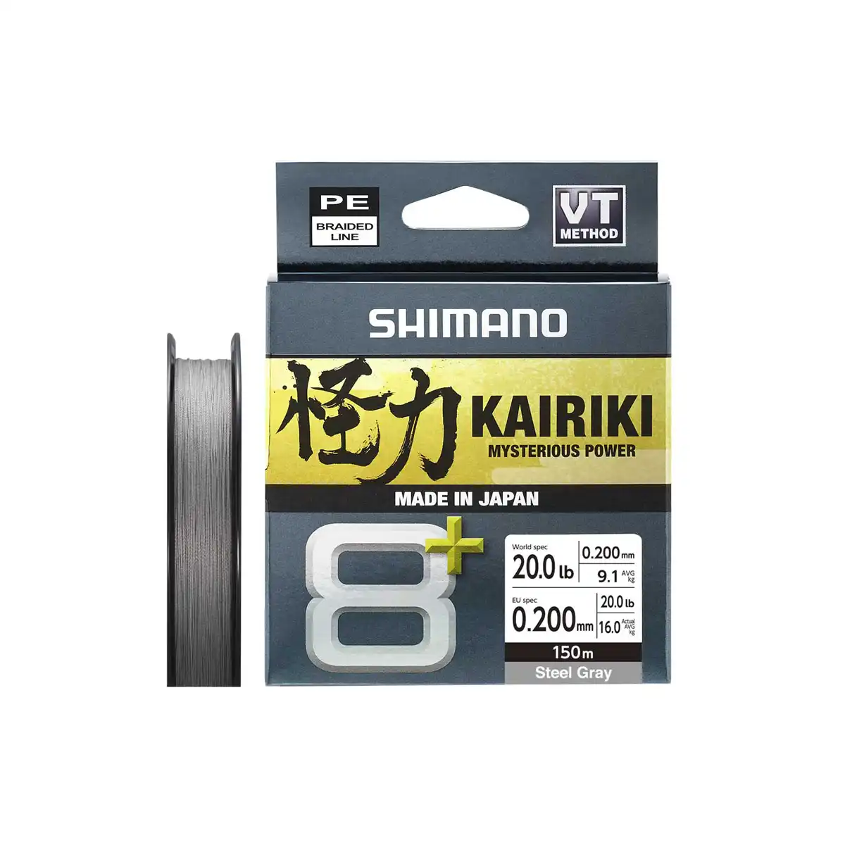 Shimano Kairiki 8+ 150m Steel Gray 0,20mm 16kg