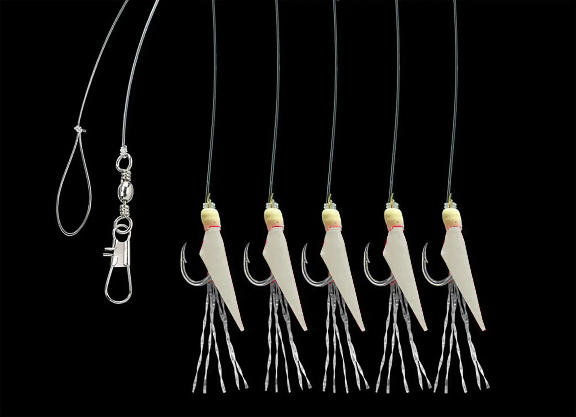 Aquantic Real Skin Herings Vorfach-Rig V #6 Natural Skin